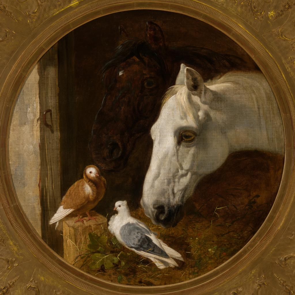 Horses and Pigeons at a Stable Door, by John Frederick Herring Sr. 